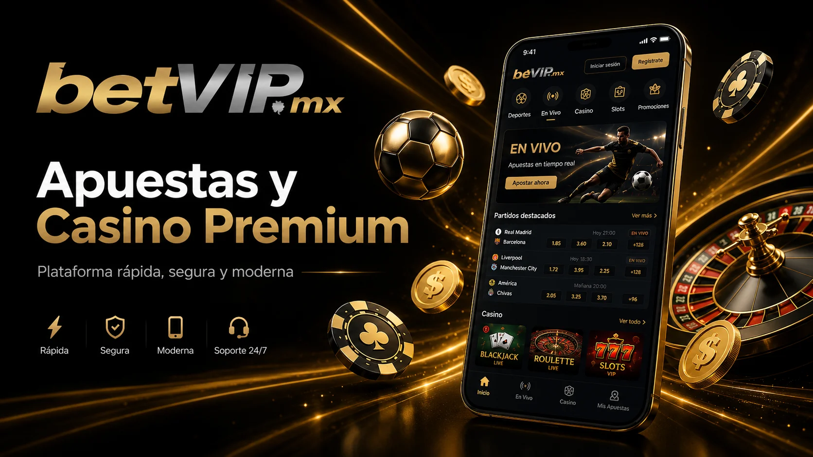 BetVIP Mexico casino online con plataforma web y app movil