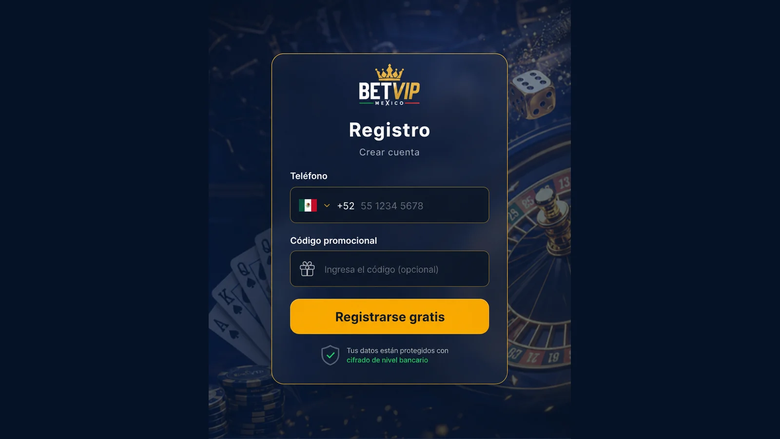 Regístrate gratis en BetVIP México para jugar blackjack en línea